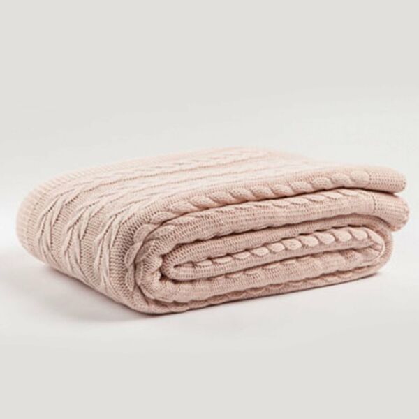 Ca15002 Örgü Battaniye Pudra