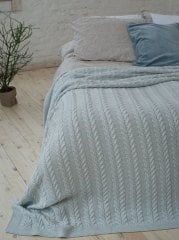 Ca15002 Örgü Battaniye Aqua