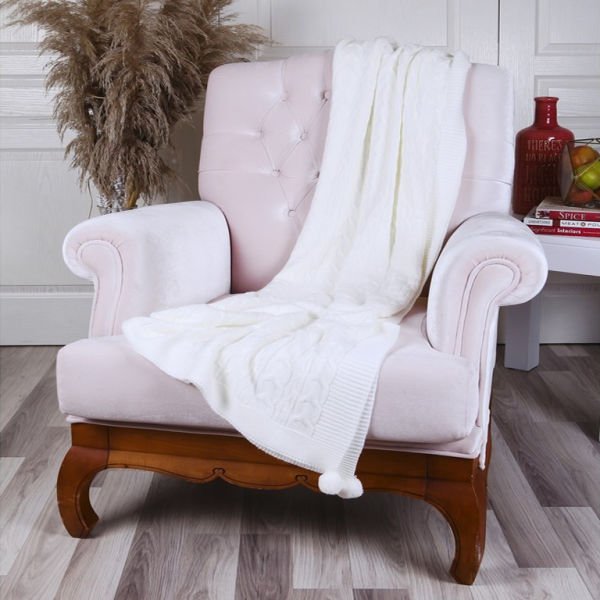 Ta11002 Örgü Koltuk Şalı EKRU