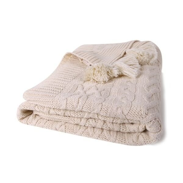 Ta13002 Örgü Koltuk Şalı NATUREL