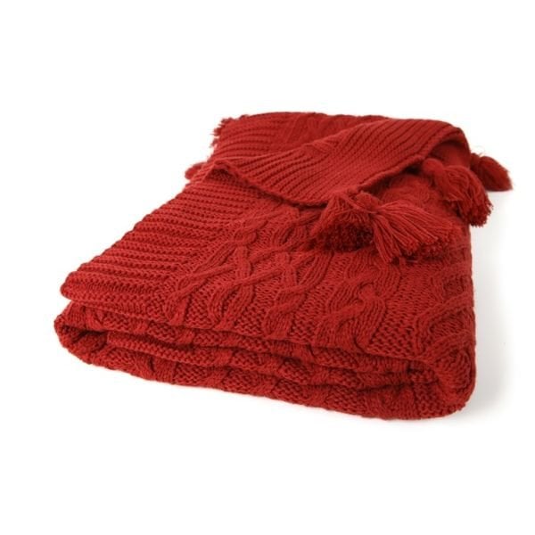 Ta13002 Örgü Koltuk Şalı ŞARAP