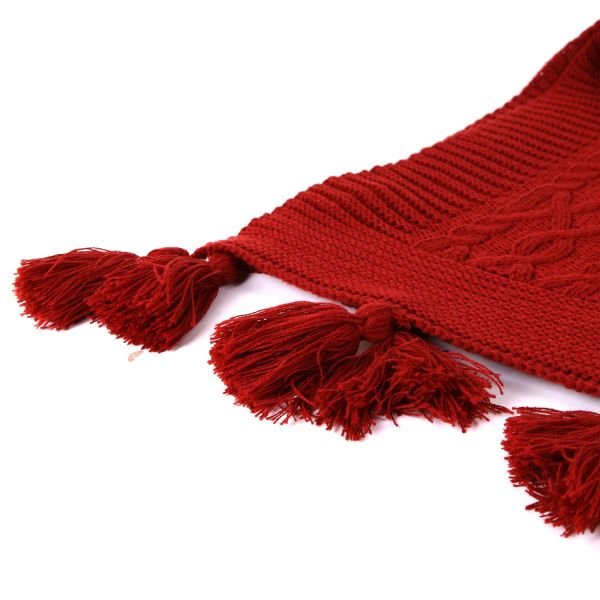 Ta13002 Örgü Koltuk Şalı ŞARAP