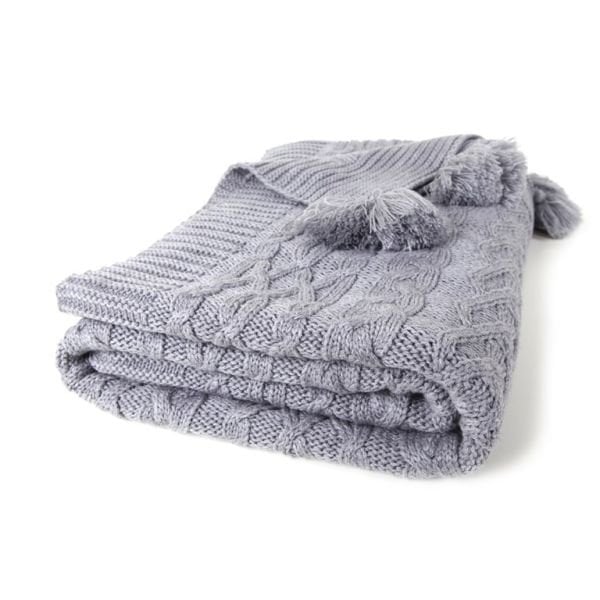 Ta13002 Örgü Koltuk Şalı GRİ