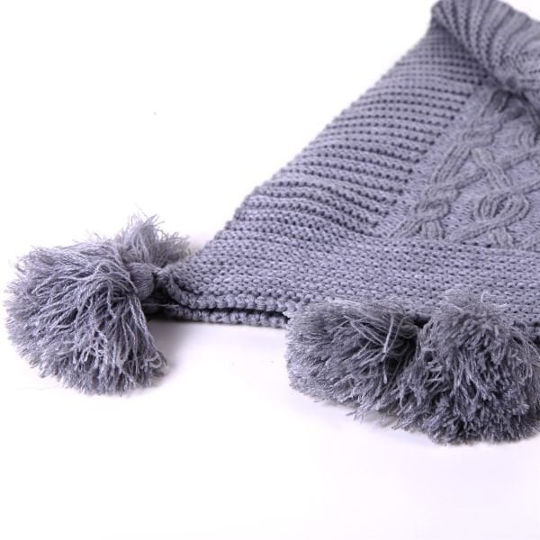 Ta13002 Örgü Koltuk Şalı GRİ