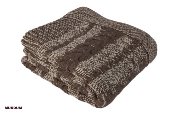 TA14010 Örgü Koltuk Şalı Mürdüm