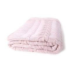 TA14010 Örgü Koltuk Şalı Pembe