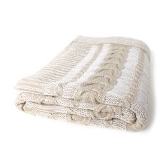 TA14010 Örgü Koltuk Şalı Bej