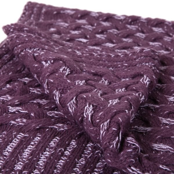 TA14011 Örgü Koltuk Şalı Mürdüm