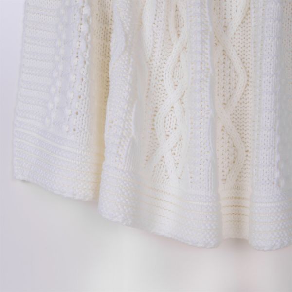 Ta14017 Örgü Koltuk Şalı Ekru
