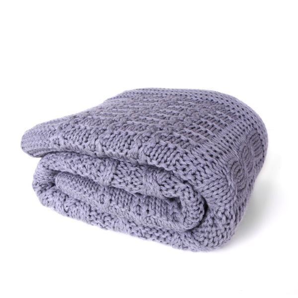 Ta14017 Örgü Koltuk Şalı Gri