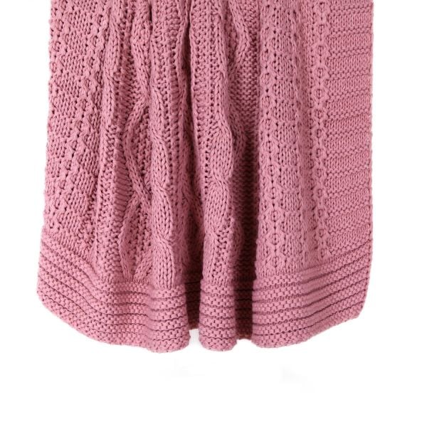 Ta14017 Örgü Koltuk Şalı Pudra