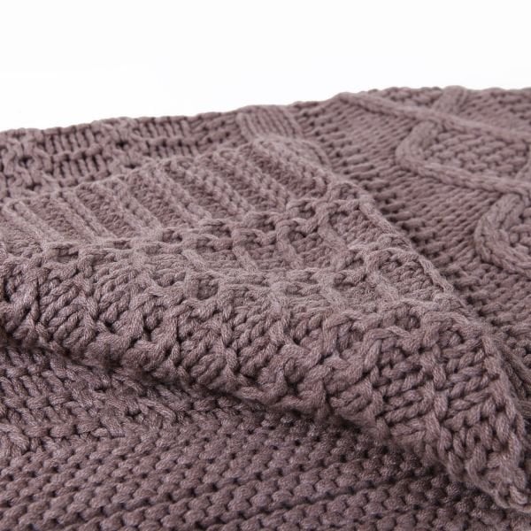 Ta14017 Örgü Koltuk Şalı Moka