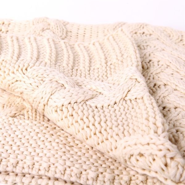 Ta14018 Örgü Koltuk Şalı Naturel