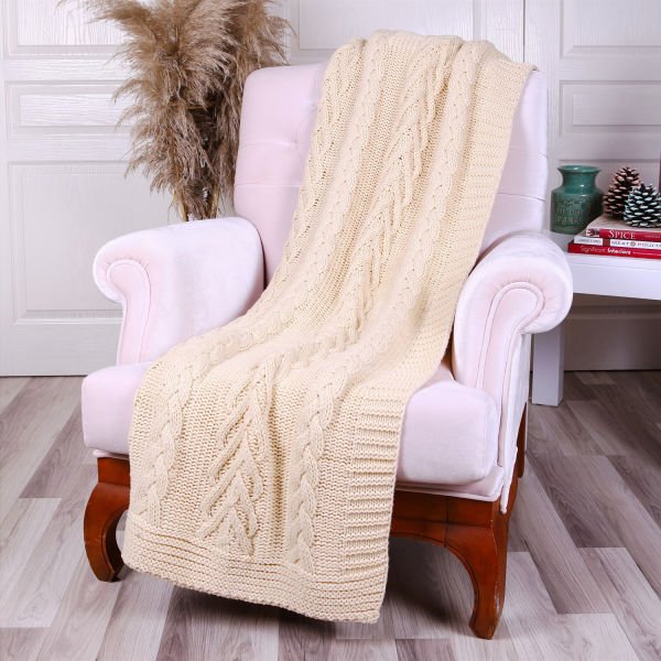 Ta14018 Örgü Koltuk Şalı Naturel