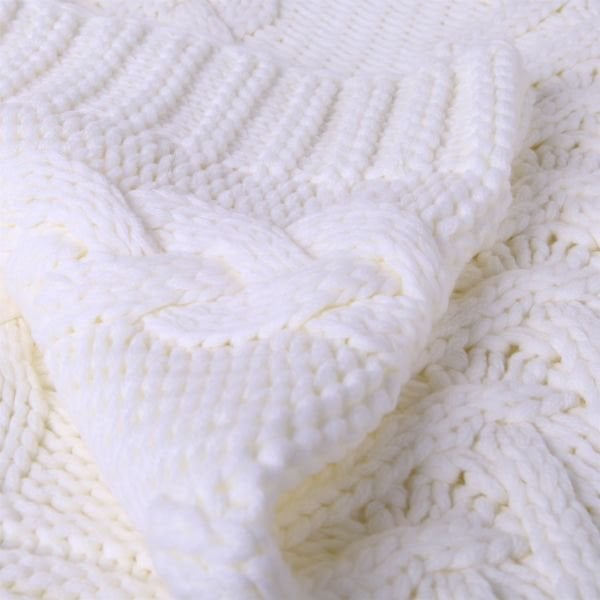 Ta14018 Örgü Koltuk Şalı Ekru