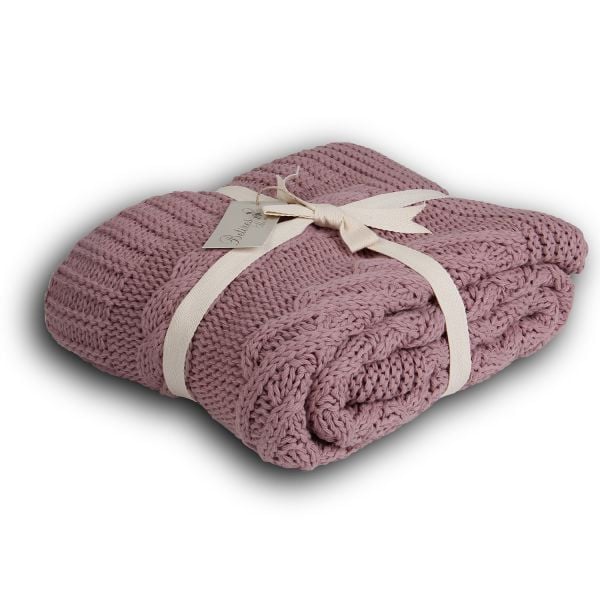 Ta14018 Örgü Koltuk Şalı Pudra