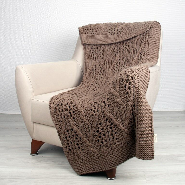 TA14019 Örgü Koltuk Şalı Moka