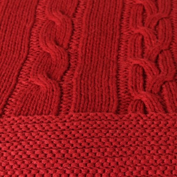 TA15003 Örgü Koltuk Şalı Şarap