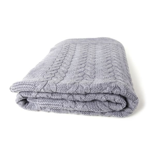 Ta15005 Örgü Koltuk Şalı AÇIK GRİ