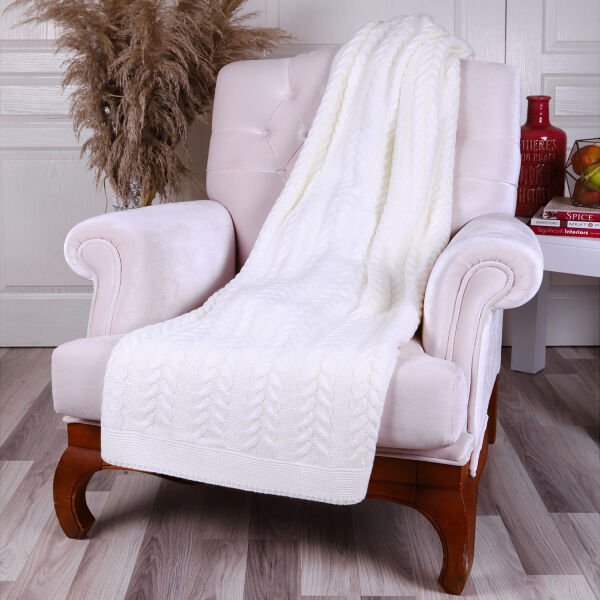 Ta15005 Örgü Koltuk Şalı EKRU