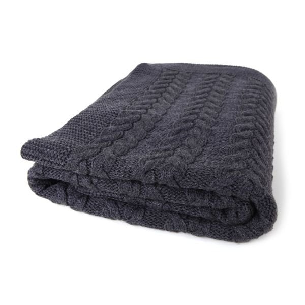 Ta15005 Örgü Koltuk Şalı FÜME