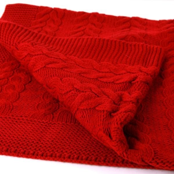 Ta15005 Örgü Koltuk Şalı KIRMIZI