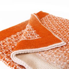 TA15009 Örgü Koltuk Şalı Bej - Oranj