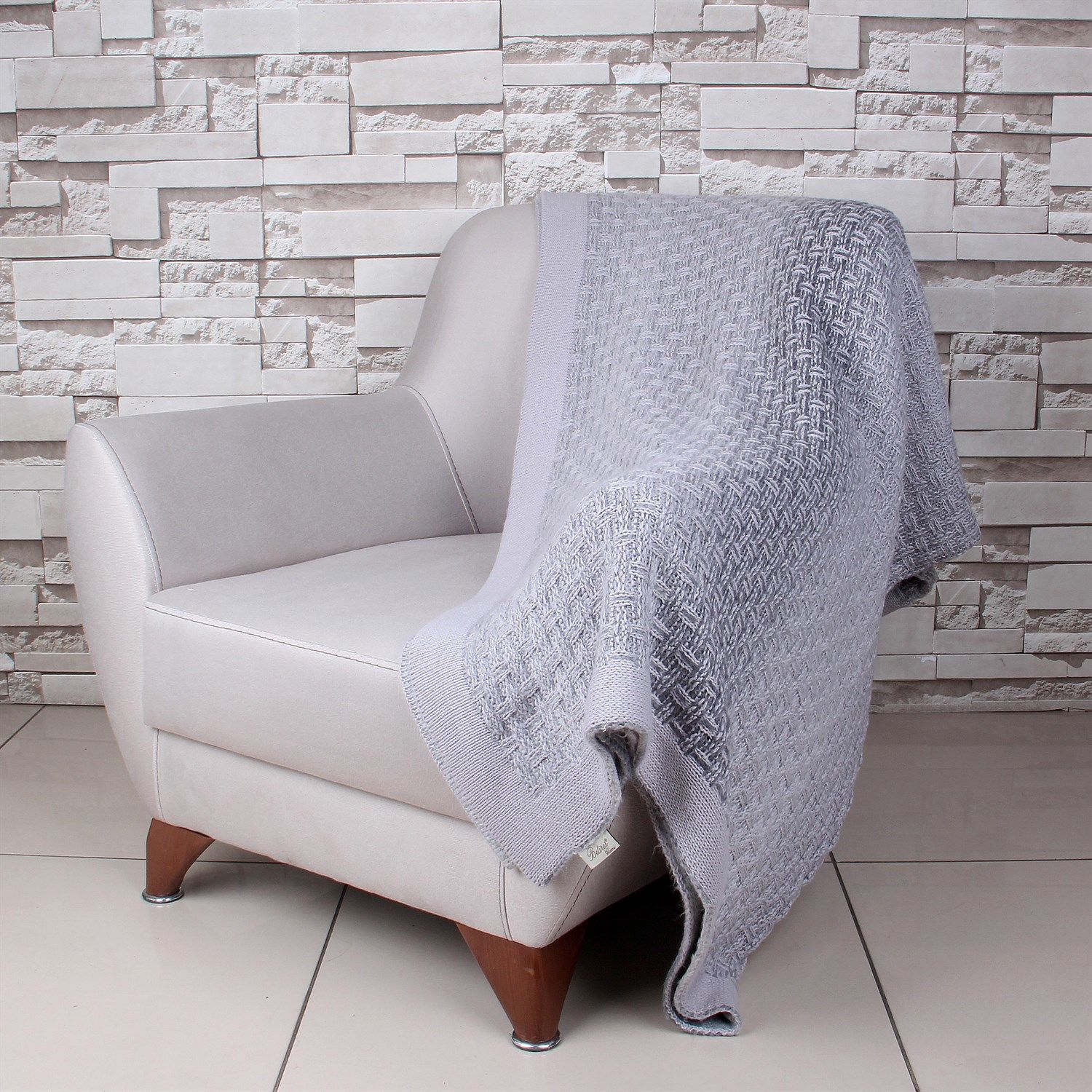 TA15009 Örgü Koltuk Şalı Gri