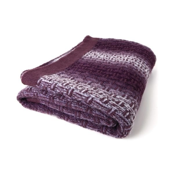 TA15009 Örgü Koltuk Şalı Mürdüm - Mor