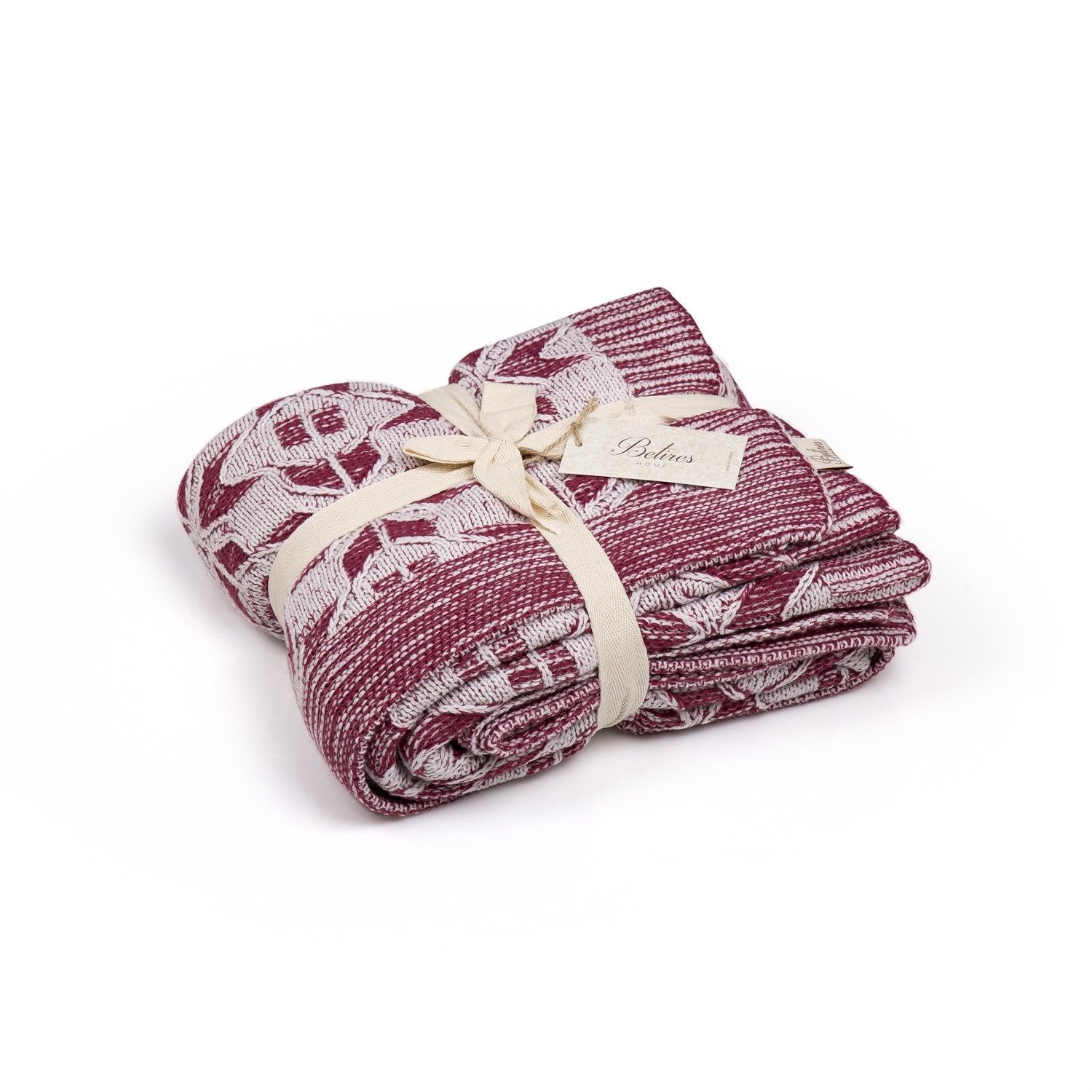 TA16016 Örgü Koltuk Şalı Şarap