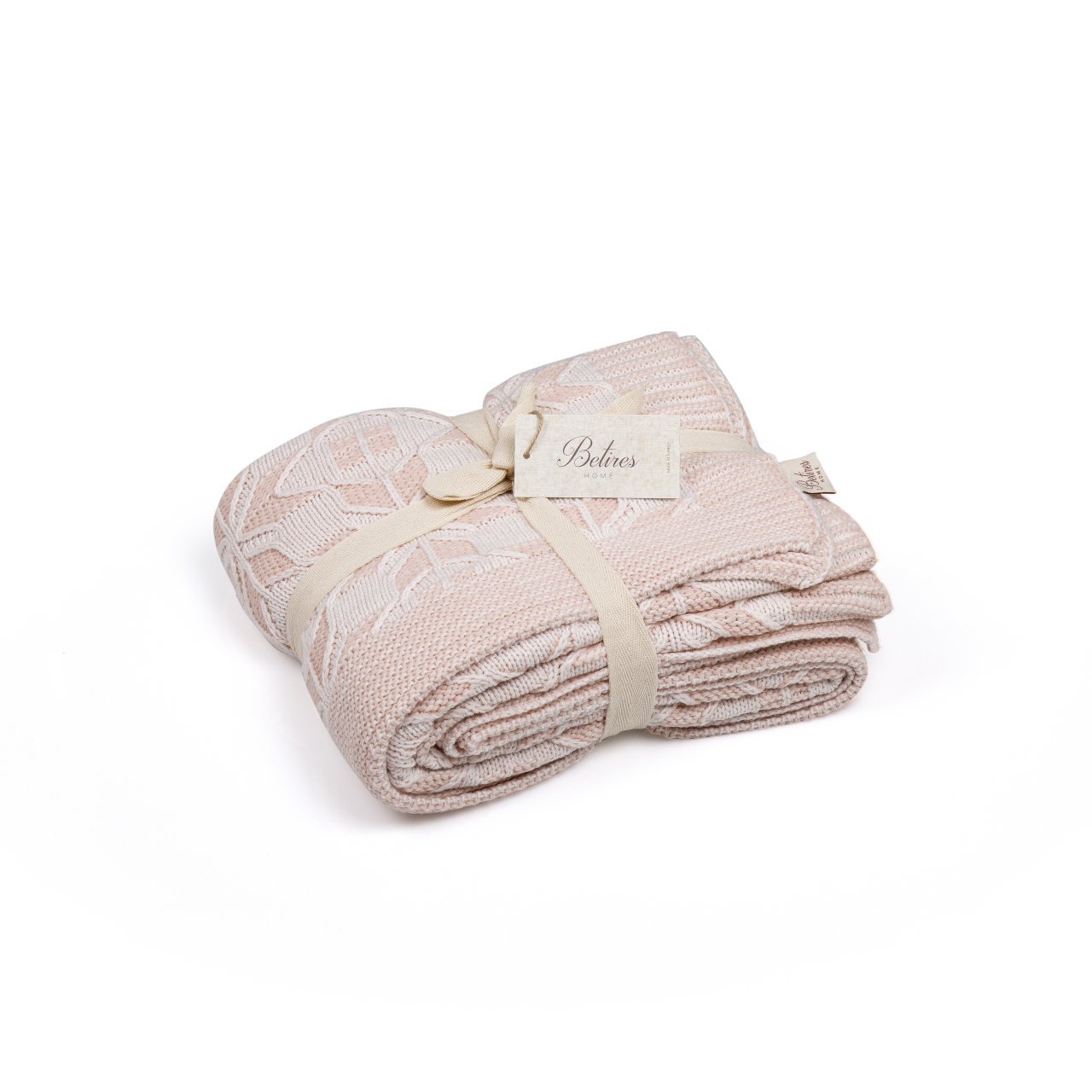 TA16016 Örgü Koltuk Şalı Pudra