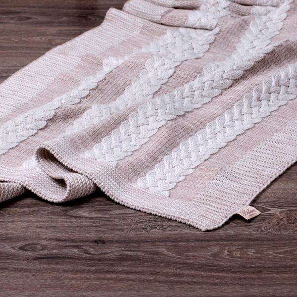 TA16019 Örgü Koltuk Şalı Bej