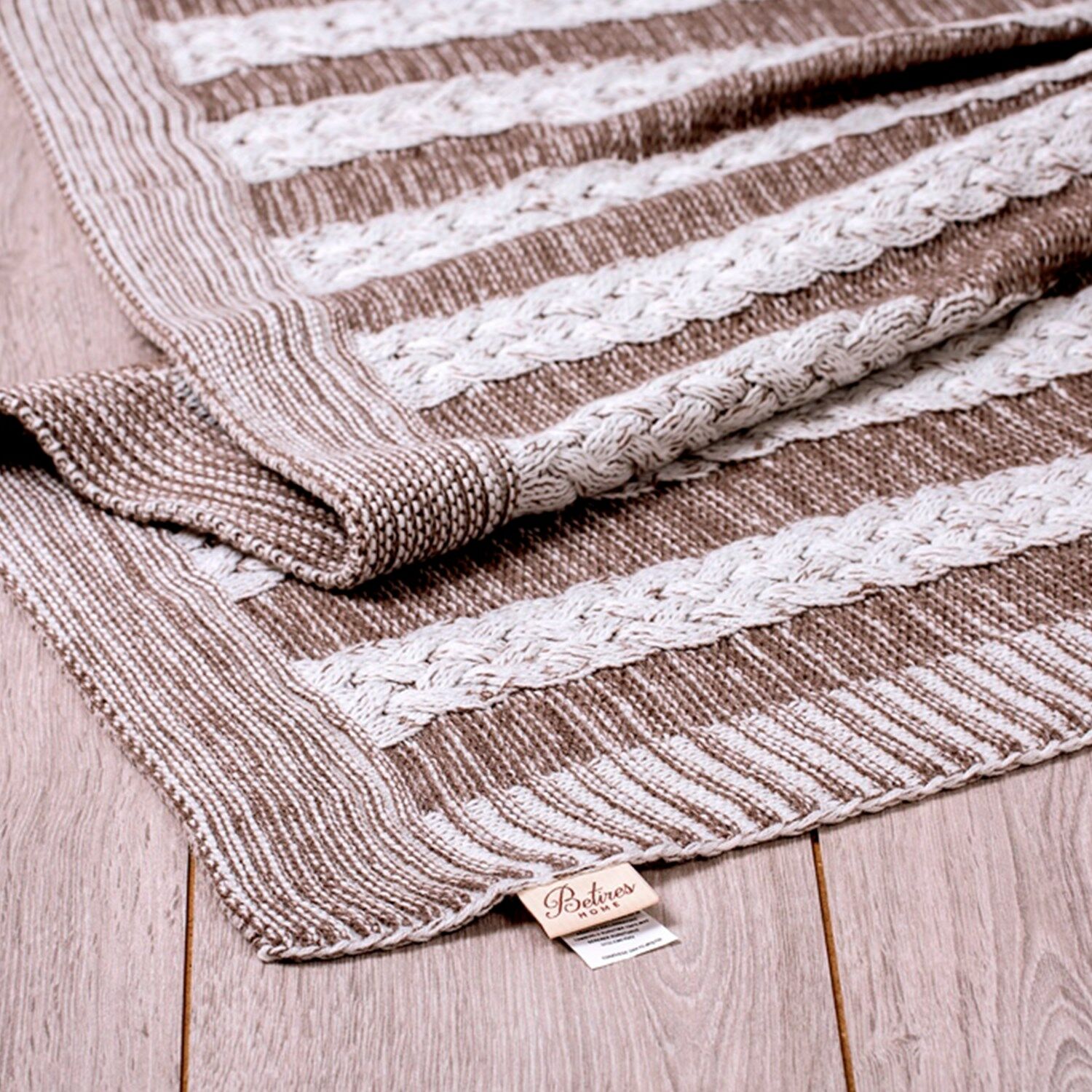 TA16019 Örgü Koltuk Şalı Kahve