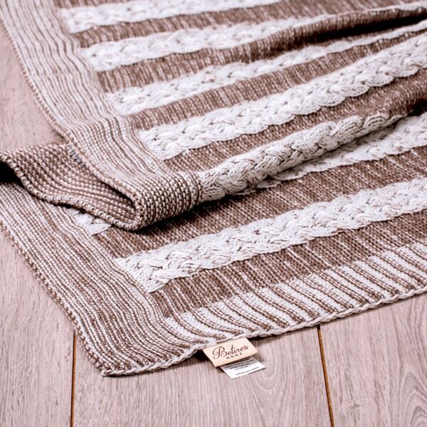 TA16019 Örgü Koltuk Şalı Kahve