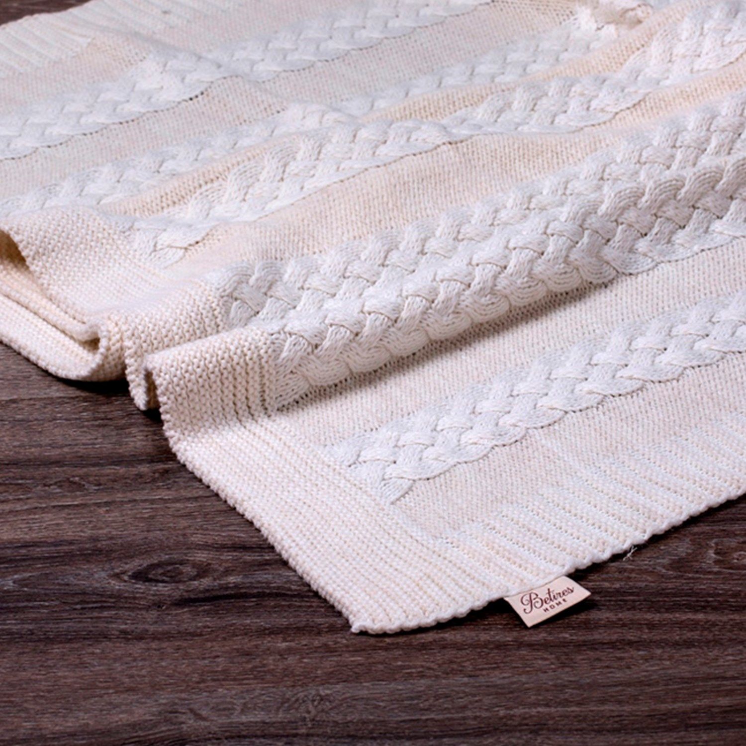 TA16019 Örgü Koltuk Şalı Ekru