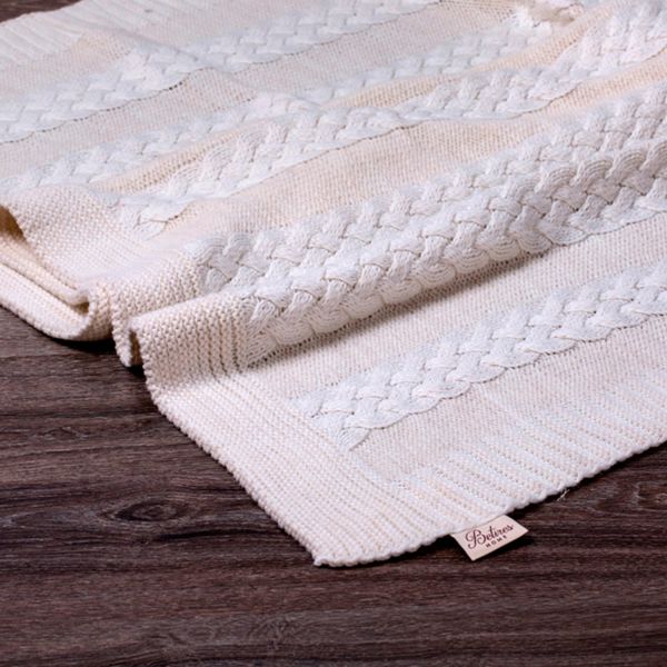 TA16019 Örgü Koltuk Şalı Ekru