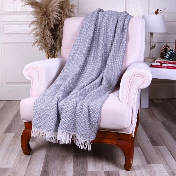 Ta17511 Örgü Koltuk Şalı Gri