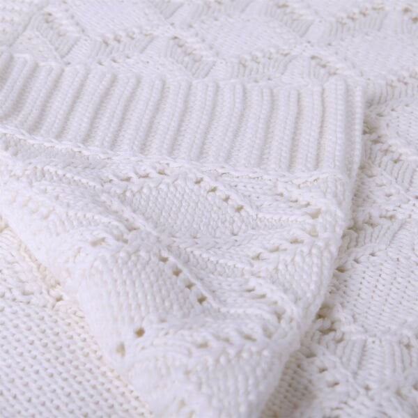 Tp12014 Örgü Koltuk Şalı Ekru