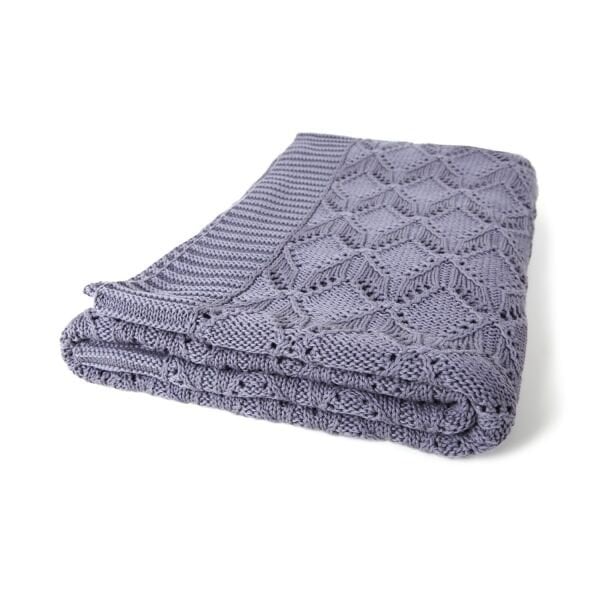 Tp12014 Örgü Koltuk Şalı Koyu Gri