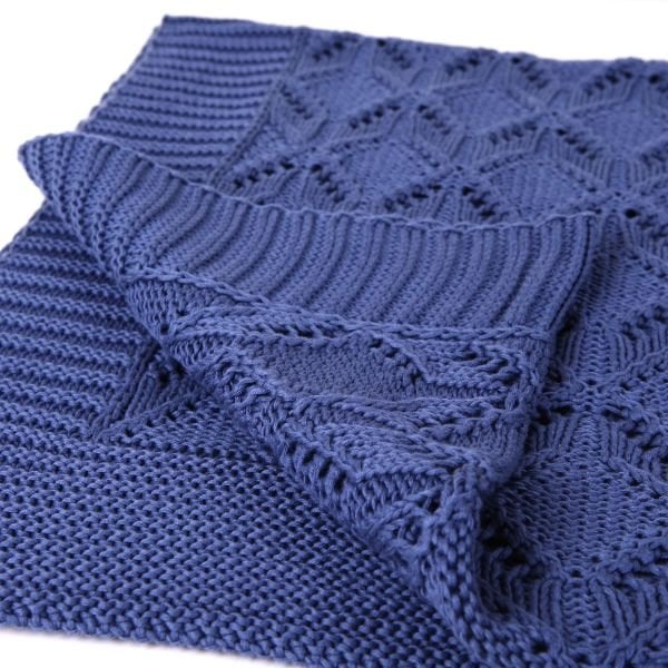 Tp12014 Örgü Koltuk Şalı İndigo