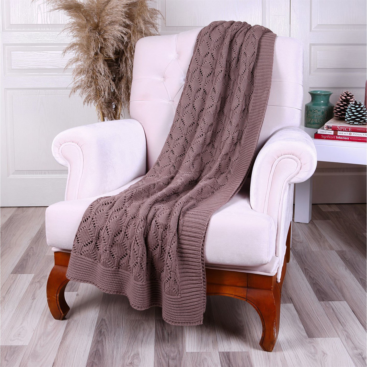 Tp12014 Örgü Koltuk Şalı Moka