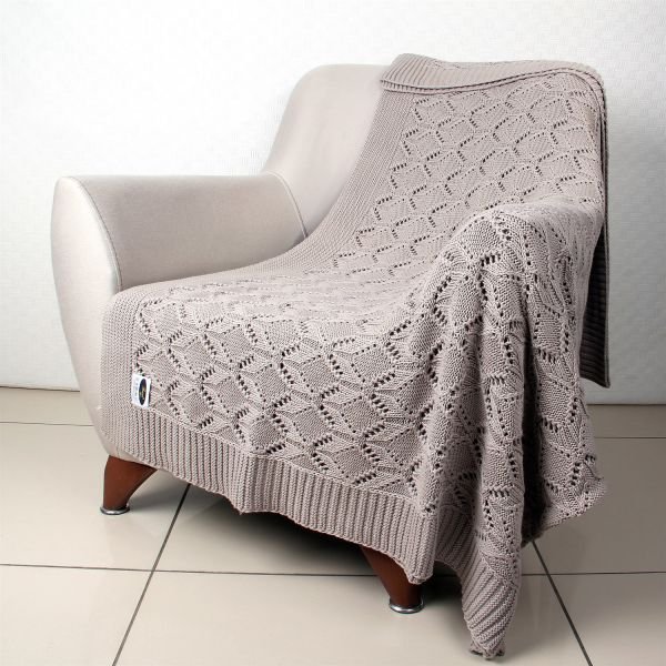 Tp12014 Örgü Koltuk Şalı Bej