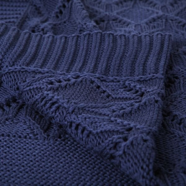 Tp12014 Örgü Koltuk Şalı Lacivert