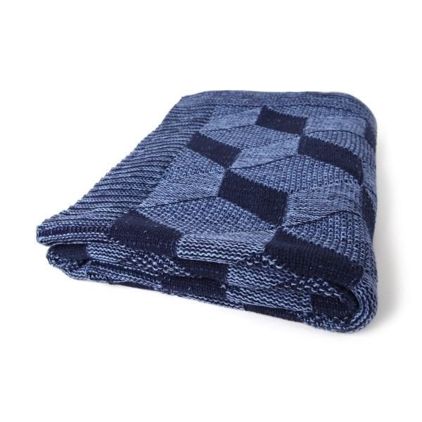 TP14015 Örgü Koltuk Şalı İndigo