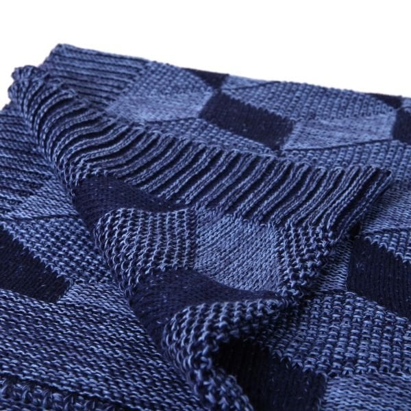 TP14015 Örgü Koltuk Şalı İndigo