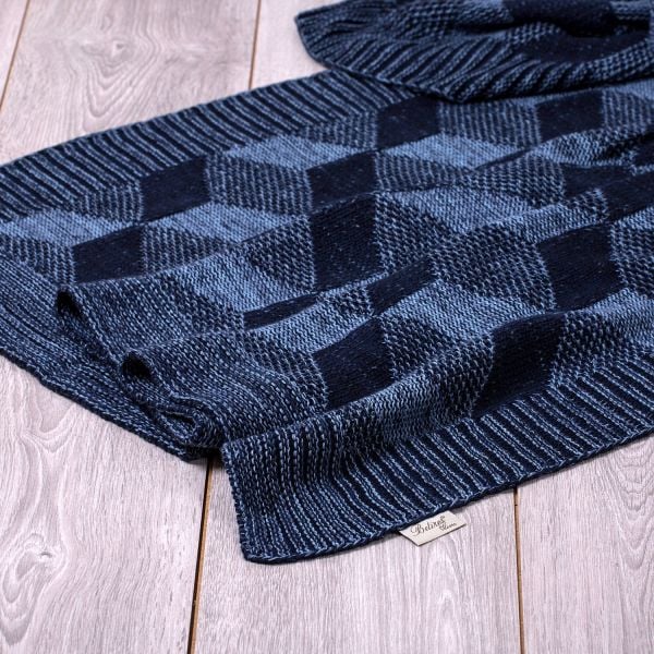 TP14015 Örgü Koltuk Şalı İndigo