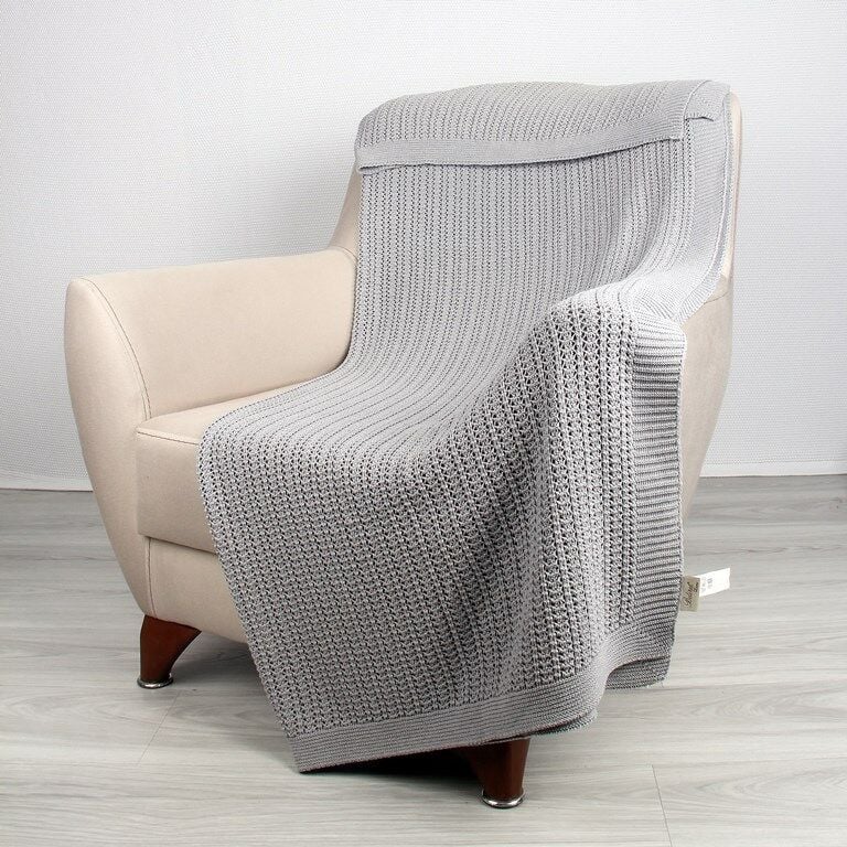 TP14021 Örgü Koltuk Şalı Gri