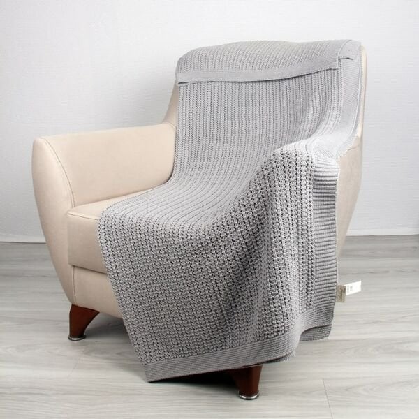 TP14021 Örgü Koltuk Şalı Gri