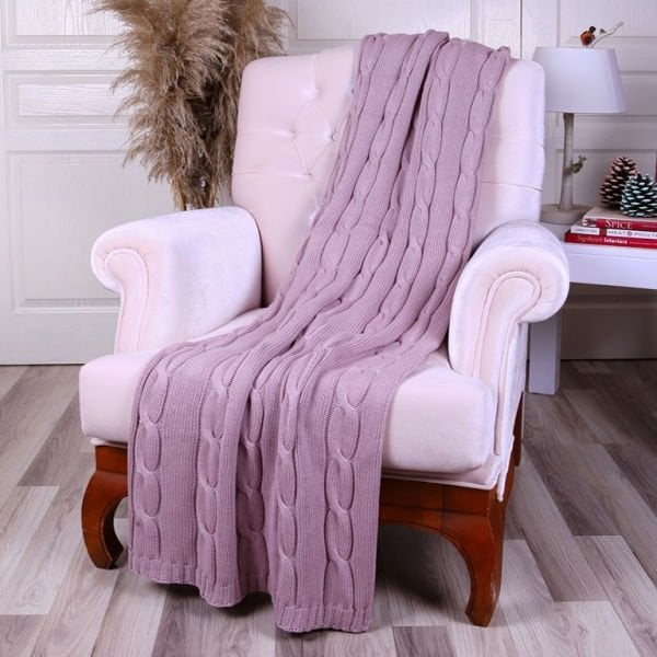 Tp14022 Örgü Koltuk Şalı Pudra