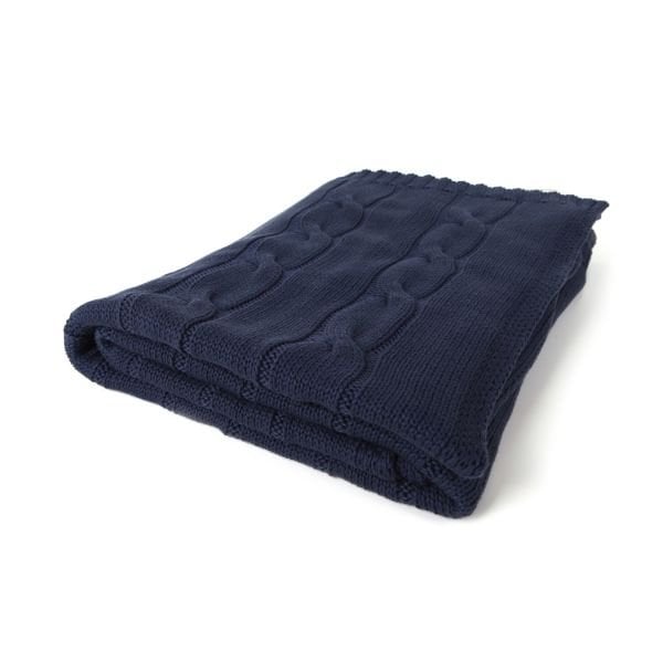 Tp14022 Örgü Koltuk Şalı Lacivert